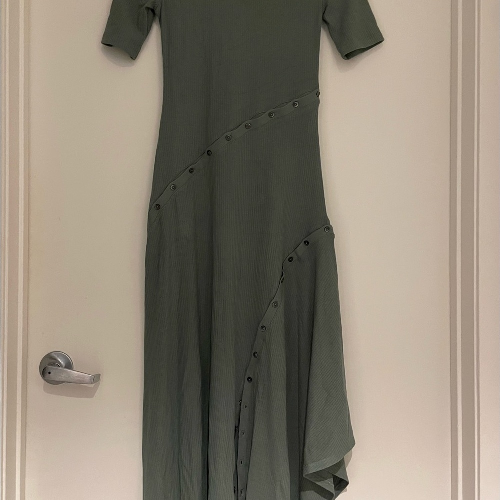 Jonathan Simkhai Asymmetrical Olive Dress